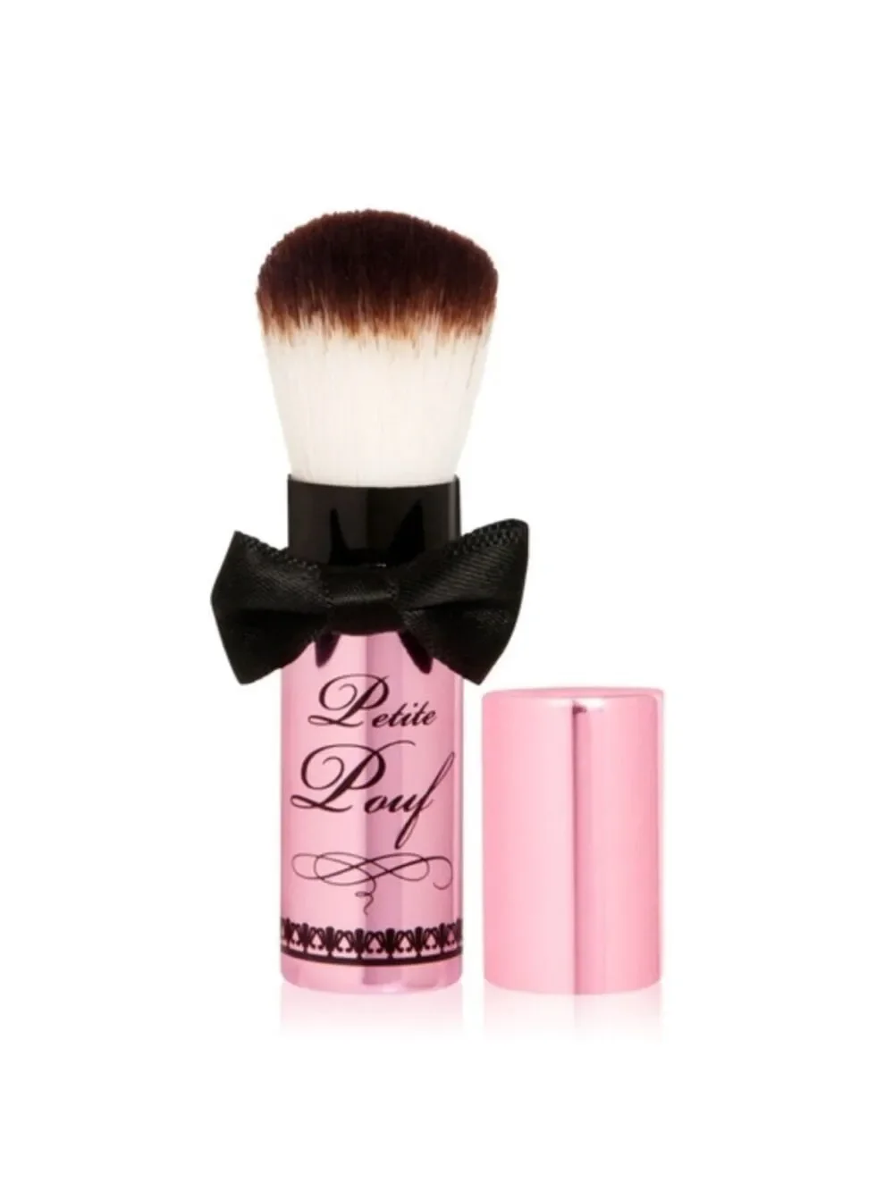 Petite Pouf Makeup Brush Pink with Black Bow